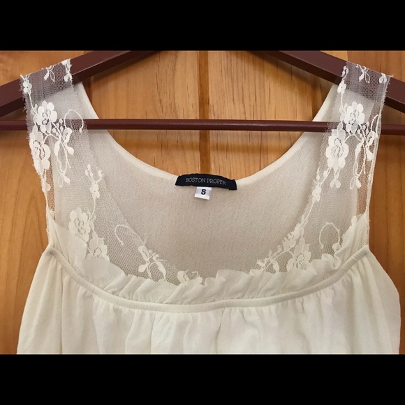 Boston Proper lacy tank, Small - Picture 2 of 5